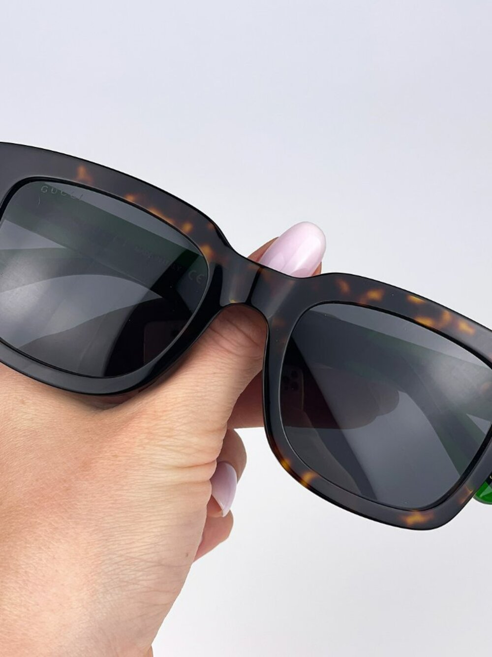 GUCCI GG0001SN 003 Sunglasses Havana Red Green Square Anti-Reflective … - Picture 6 of 13